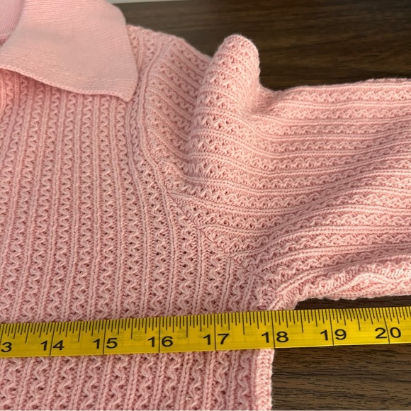 💕 Joe fresh Pink Knit Collared Sweater S - Picture 8 of 10